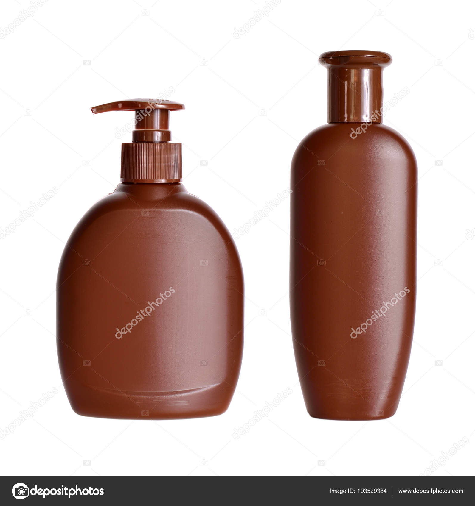 茶色の液体石鹸とシャンプー ホワイト Ba にペットボトル ストック写真 C Spline X