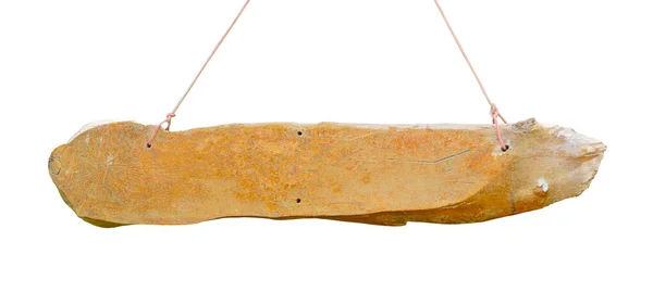 Panneau rustique en bois, vieille planche. Isolé sur fond blanc — Photo
