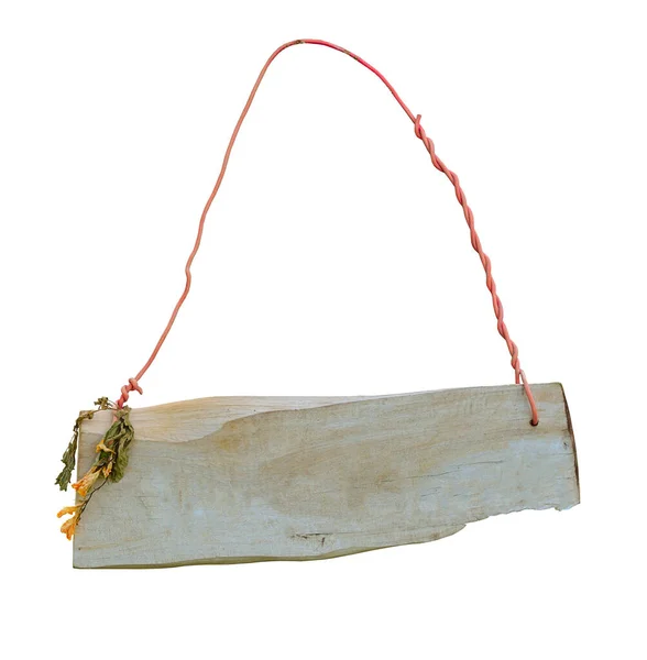 Rustikální dřevěné prkno, staré prkno. Izolováno na bílém pozadí — Stock fotografie