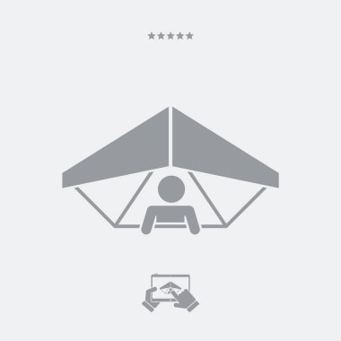 Hang glider kavramı - Minimal vektör simgesi