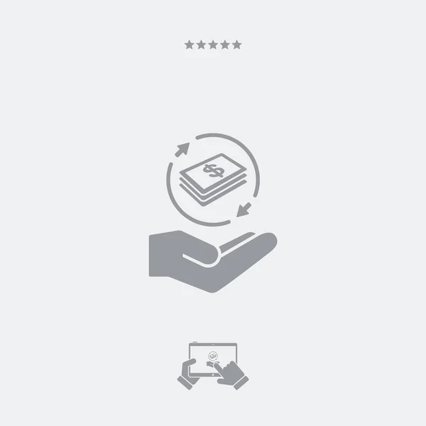 Service de transfert d'argent - Dollar - Icône minimale — Image vectorielle