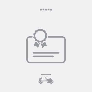 Sertifikalı belgeye - Minimal simgesi