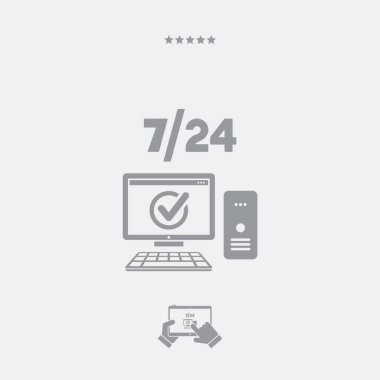 Tam zamanlı bilgisayar yardım - vektör web simgesi