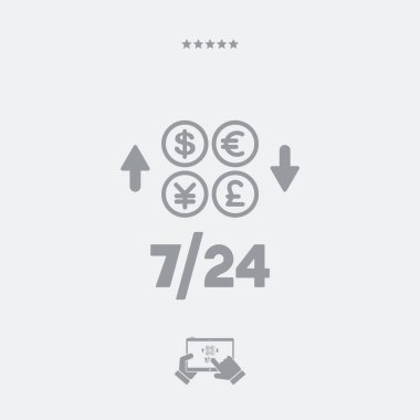 Yabancı döviz servis 7/24 - vektör web simgesi