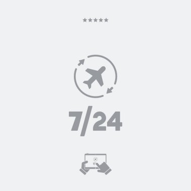 Havayolu Hizmetleri 7/24 - vektör web simgesi
