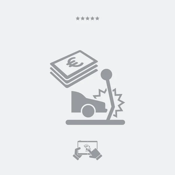 Εικονίδιο web διάνυσμα ασφαλιστική πληρωμή - ευρώ - αυτοκίνητο — Διανυσματικό Αρχείο