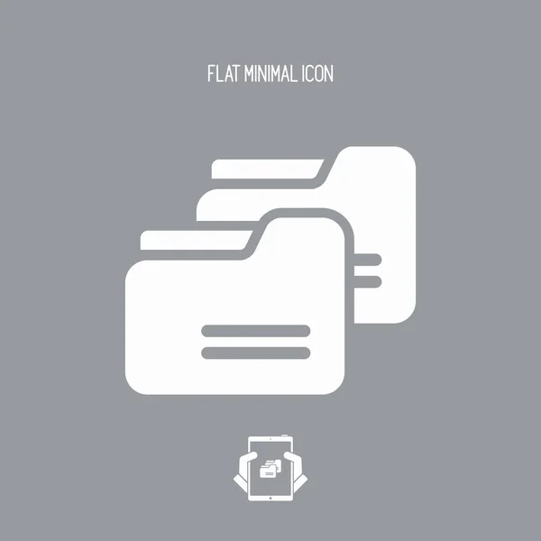 Copie de dossier - Icône minimale plate — Image vectorielle