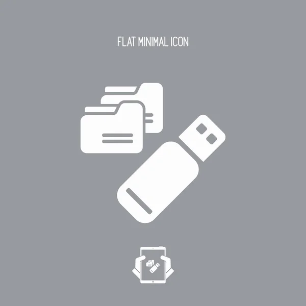 USB-geheugen - vlakke minimale pictogram — Stockvector