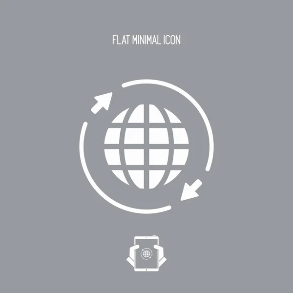 Connexion mondiale - Icône minimale plate — Image vectorielle
