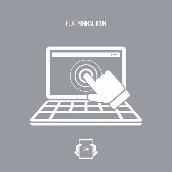 Touch Monitor Laptop - flaches minimales Symbol — Stockvektor