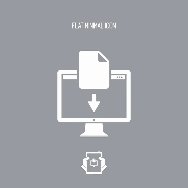 Téléchargement de fichiers - Icône minimale plate — Image vectorielle