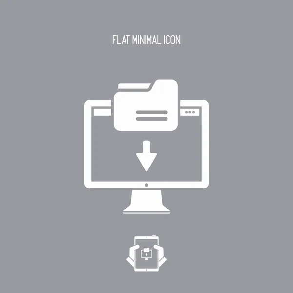 Téléchargement du dossier - Icône minimale plate — Image vectorielle