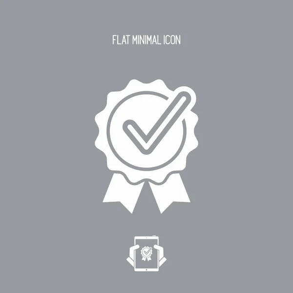 Vinkje certificaat - Vector plat minimale pictogram — Stockvector