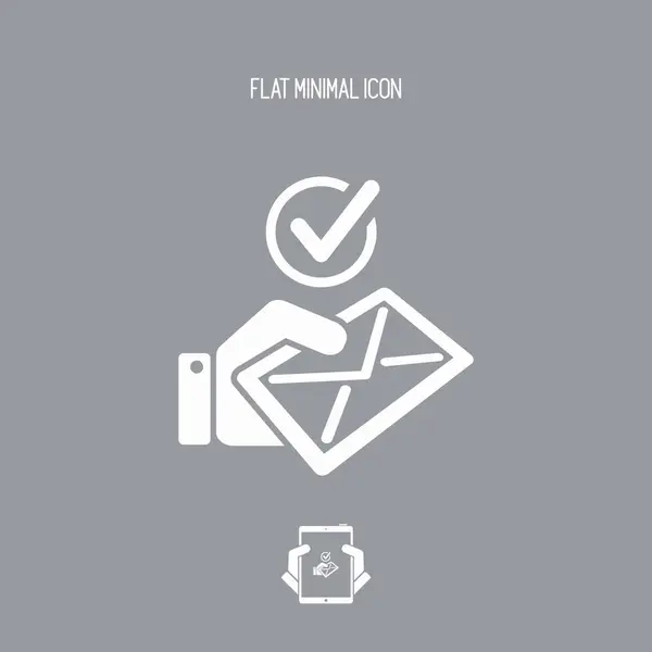 E-Mail-Flat-Symbol prüfen — Stockvektor