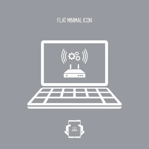 Icône de réglage du routeur ou du modem — Image vectorielle