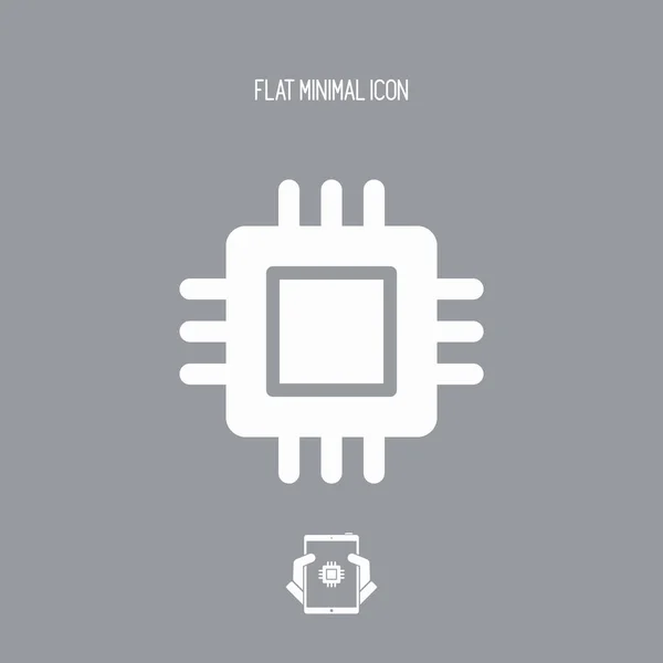 Symbool van het processor - minimale vector pictogram — Stockvector