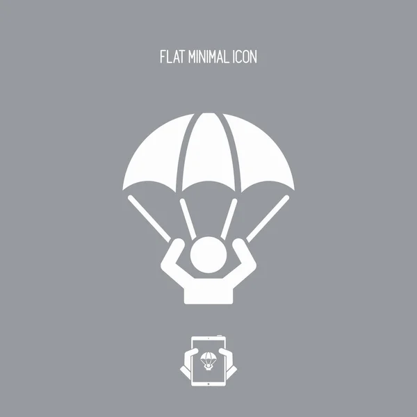 Parachutist - Minimal vector icon — Stock Vector