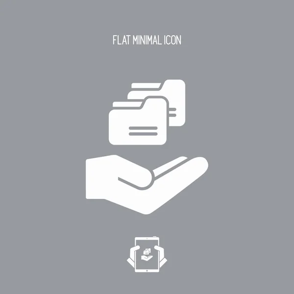 Offre de service - Sauvegarde de dossier - Icône minimale — Image vectorielle