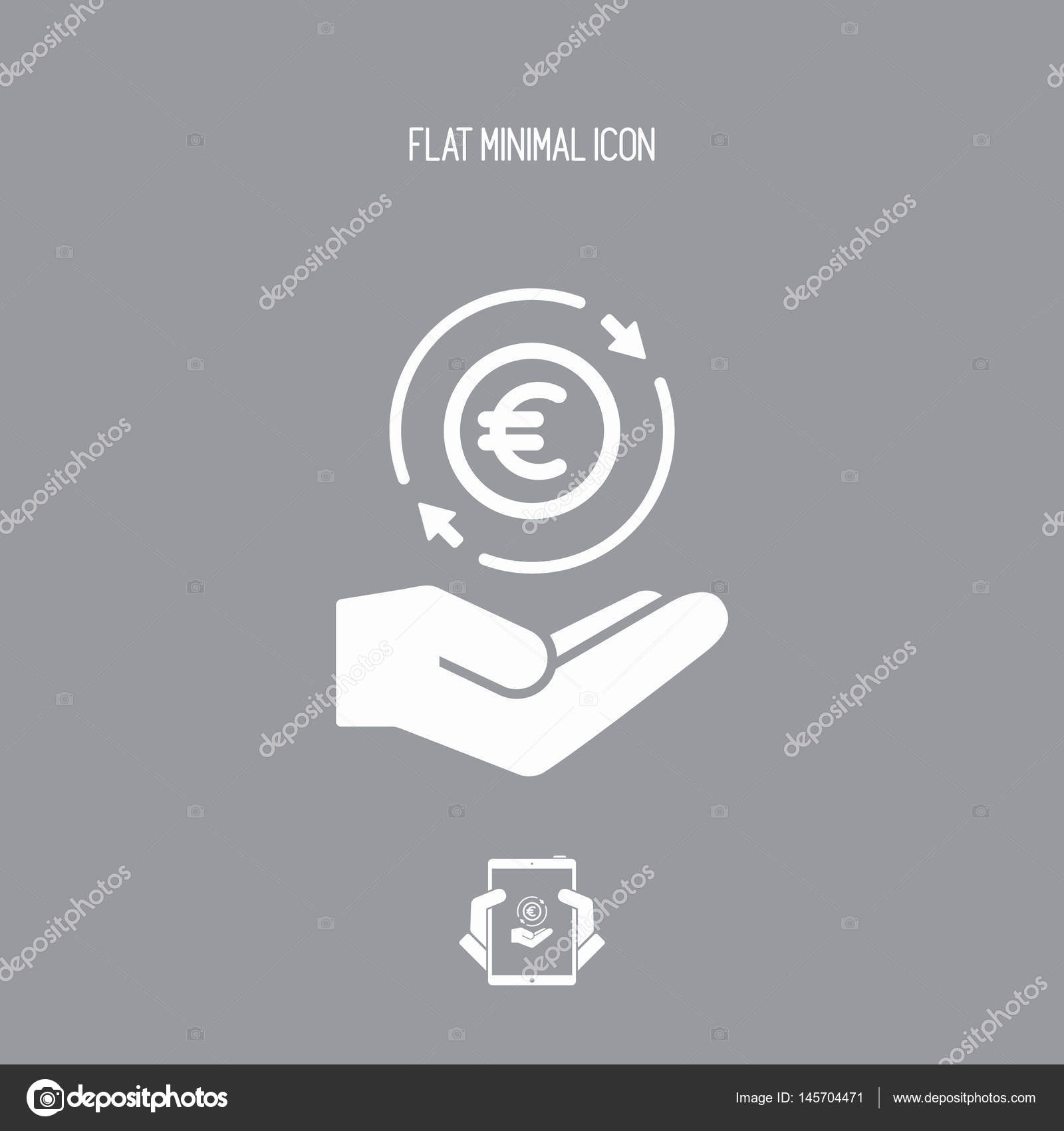 Money Transfer Service Euro Minimal Icon Stock Vector !   - 