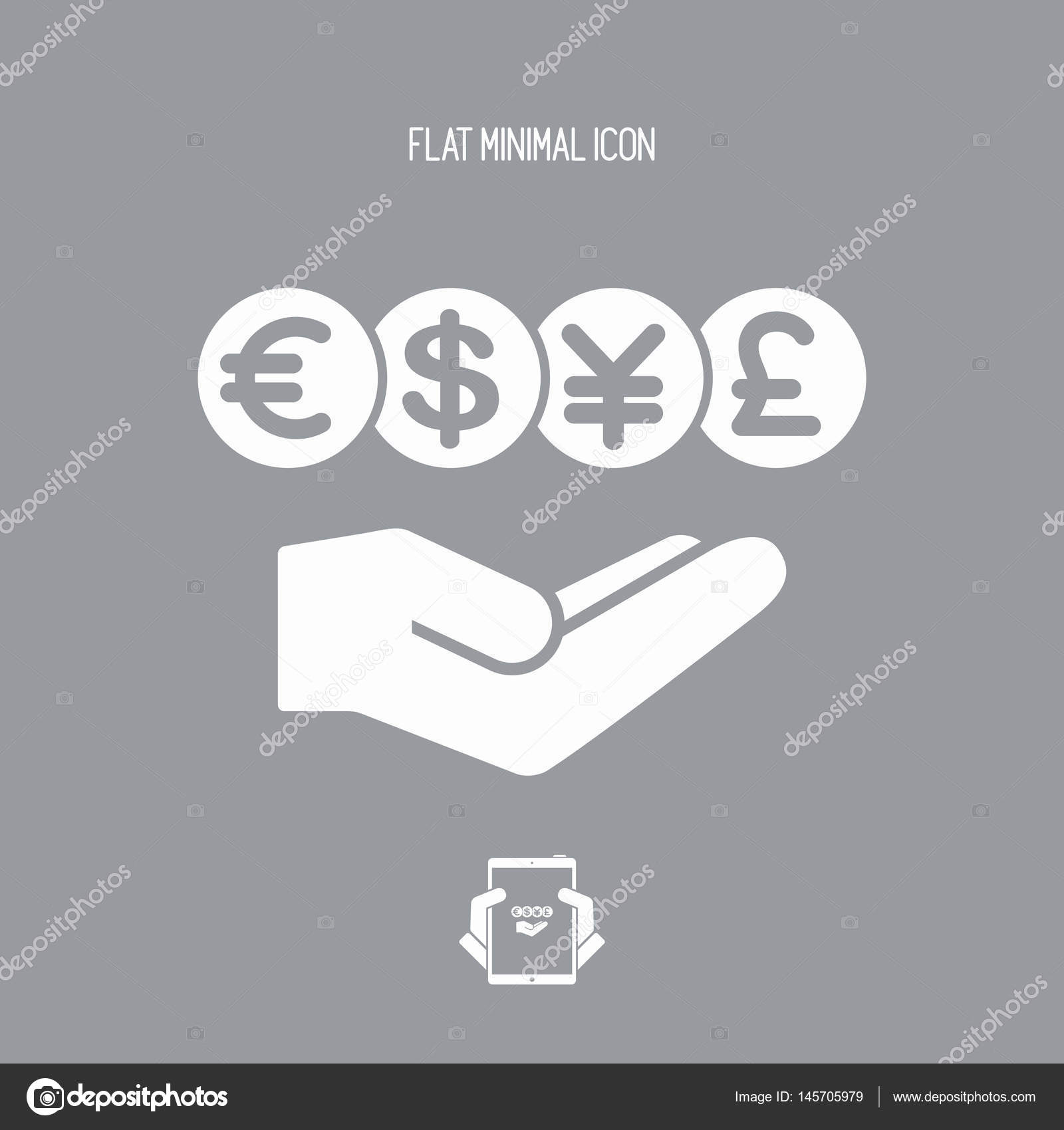 Foreign Currency Exchange Service Minimal Icon Stock Vector - 