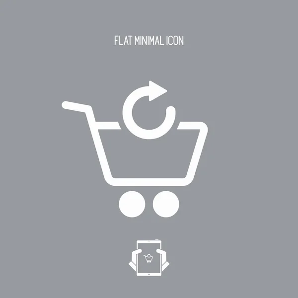 Shopping cart pictogram Vernieuwen — Stockvector