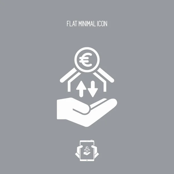 Geld transfer services - Euro - minimale pictogram — Stockvector