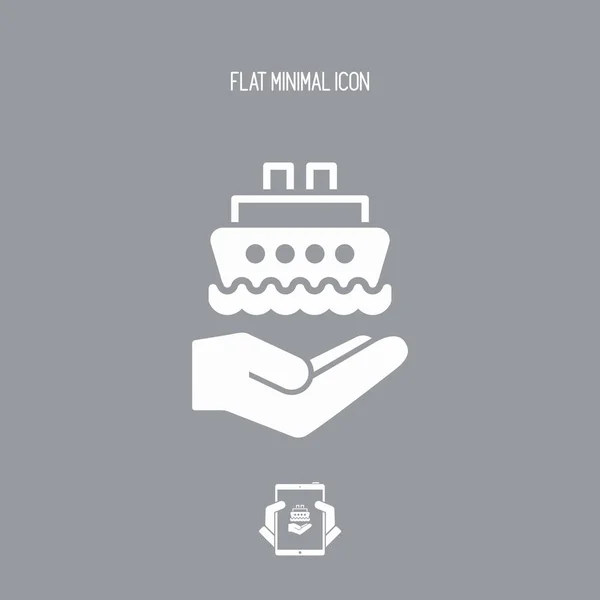 Services aux navires - Icône minimale — Image vectorielle