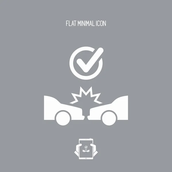 Auto-ongeluk check - Vector web icon — Stockvector