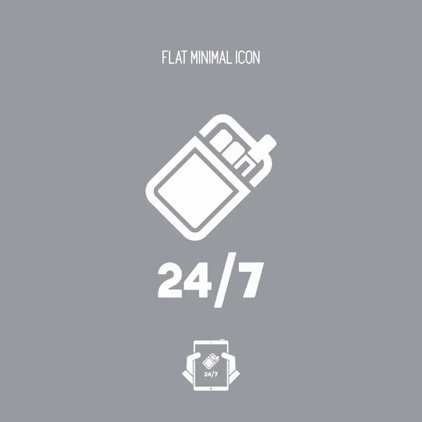 Service 24h / 24 et 7j / 7 - Distributeur automatique de cigarettes - Icône web vectorielle — Image vectorielle