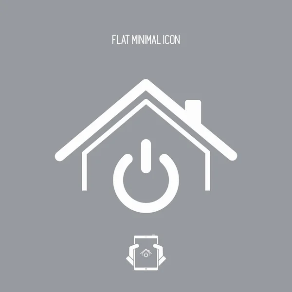 Interruptor de alimentación de la casa - Vector icono web — Vector de stock