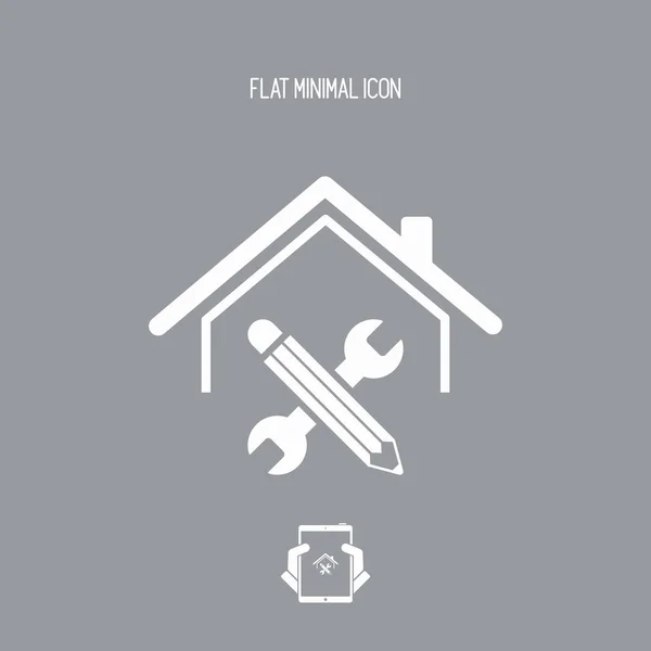 Huis renovatie - Vector web icon — Stockvector