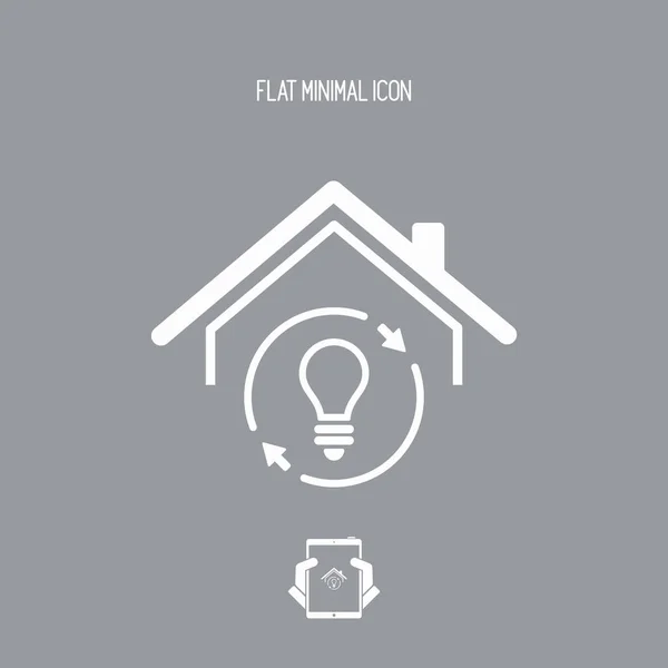 Maison avec énergie durable - icône du web vectoriel — Image vectorielle