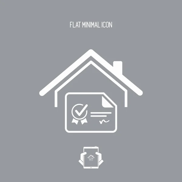 Certification maison - icône web vectoriel — Image vectorielle
