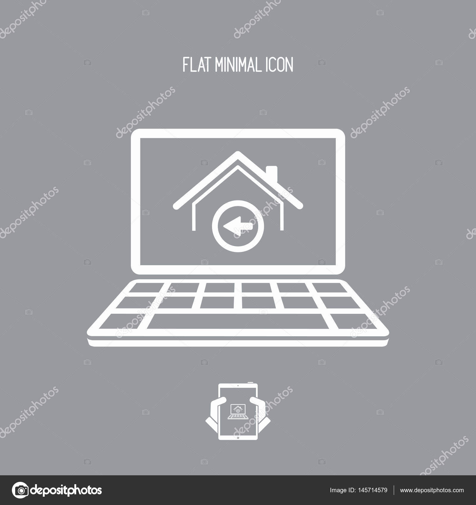 Botão Voltar para casa - ícone de vetor plana Vetor de ©MyVector 145714579, image size:1600x1700