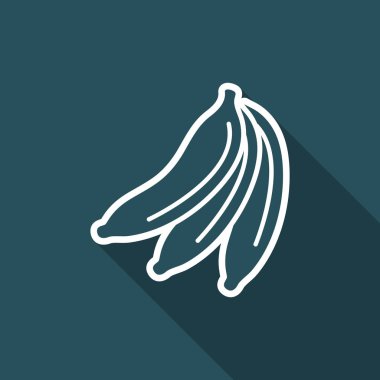 Tek izole muz simge vektör çizim