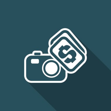 Vektör çizim izole tek satın almak veya satmak fotoğraf simge