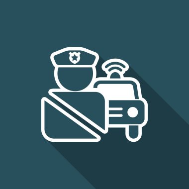 Tek izole polis simge vektör çizim