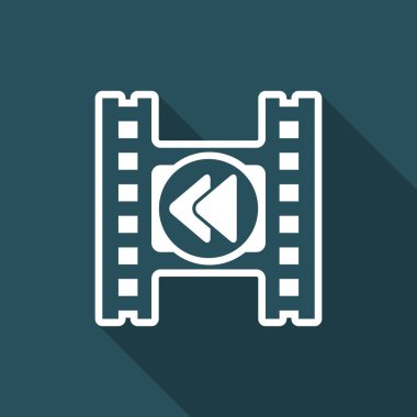 Tek izole video geri sarma simge vektör çizim