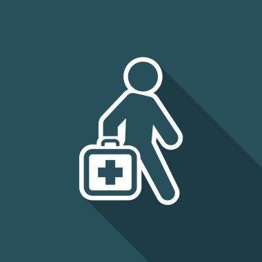 İzole edilmiş tek tıbbi simgenin vektör çizimi 