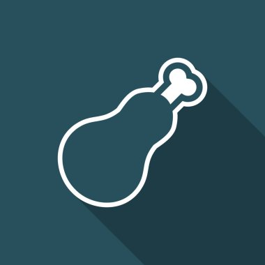 Tek izole tavuk simge vektör çizim 