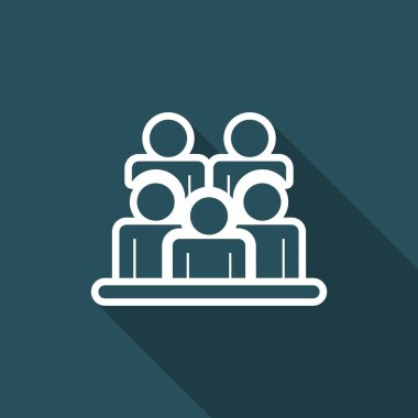 Vektör çizim tek izole kişi grup simgesi 