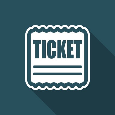 Tek izole tiket simge vektör çizim 