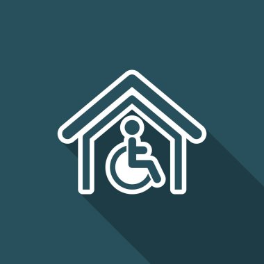 Tek izole handikap ev simge vektör çizim 