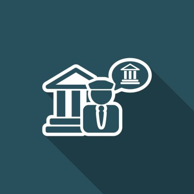 Tek izole müze rehberi simge vektör çizim 