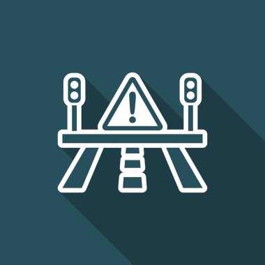 Tek izole yol tehlike simge vektör çizim 