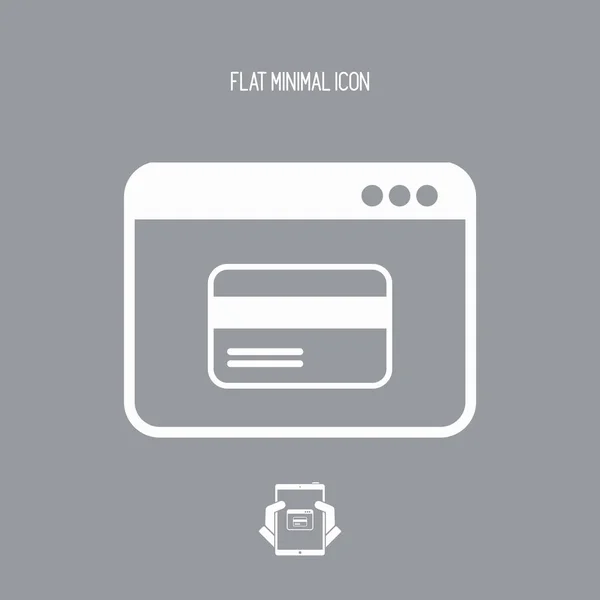 Bouton boutique en ligne - Carte de crédit - Vector flat icon — Image vectorielle