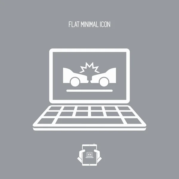 Auto crash - dienst Web assistance - Vector platte pictogram — Stockvector