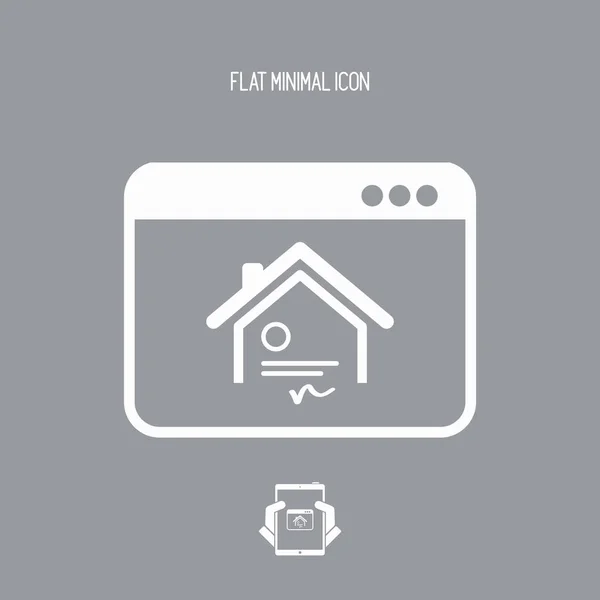Casa - Certificado en línea - Vector icono plano — Vector de stock