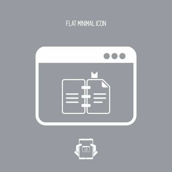 Livro on-line - Vector flat icon — Vetor de Stock