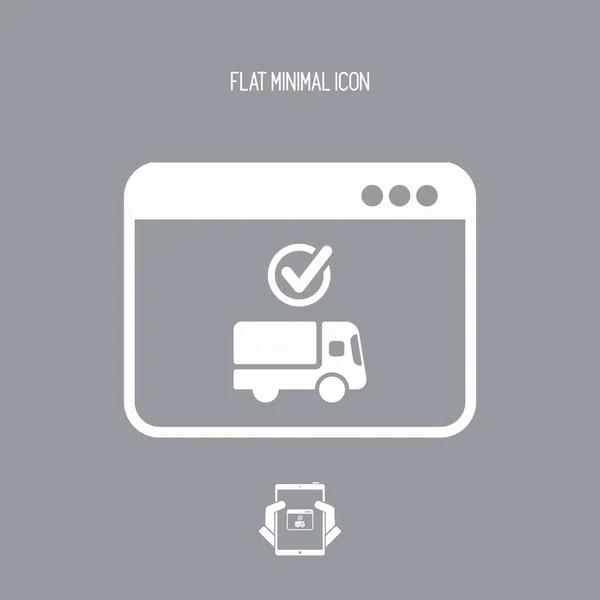 Vérifiez les options de transport sur le site Web icône plat vectoriel — Image vectorielle